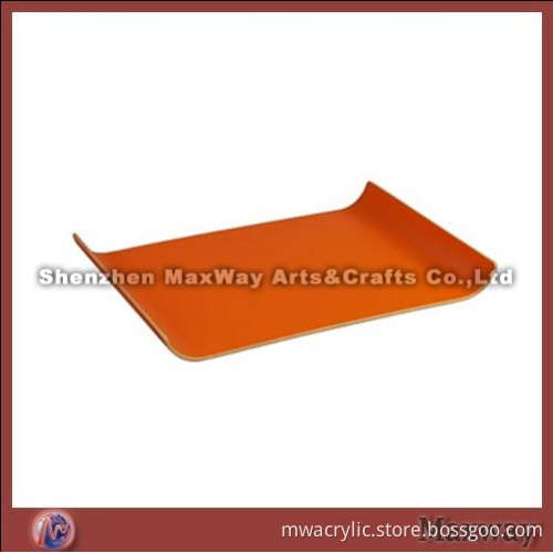 Latest Orange Custom Curved Home Acrylic Cookie/Drinking/Fruit Tray